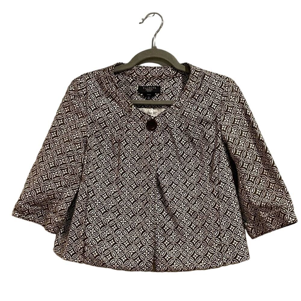Talbots Brown Pattern One Button Blazer Sz 6p - image 2